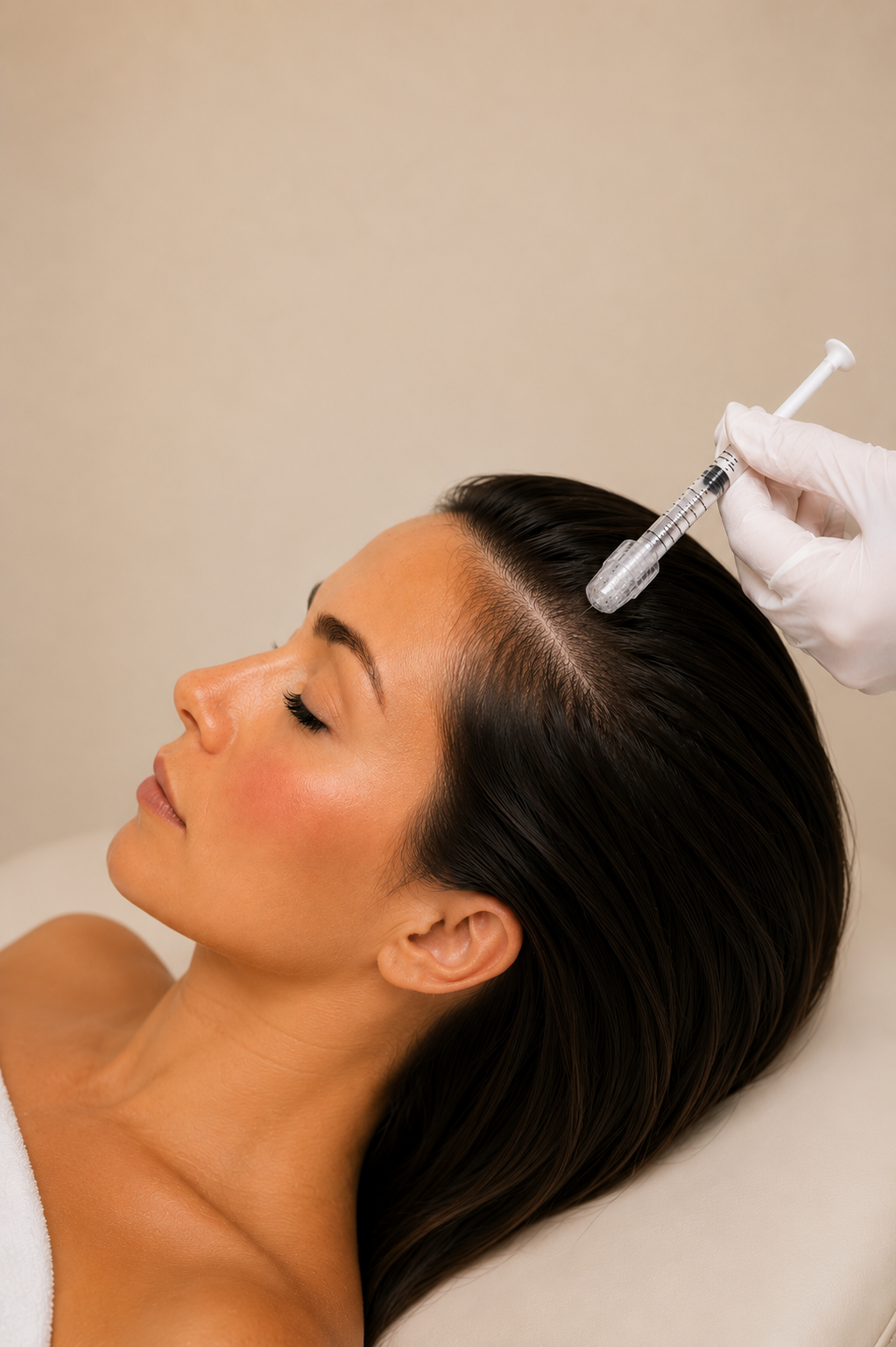 Exosomes - Cheveux 2 Application des exosomes au Turtle Pin sur le cuir chevelu